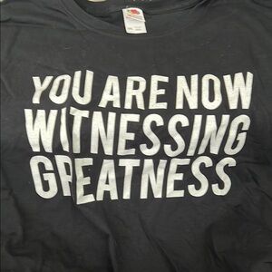 Black Graphic T-Shirt with Bold White Text